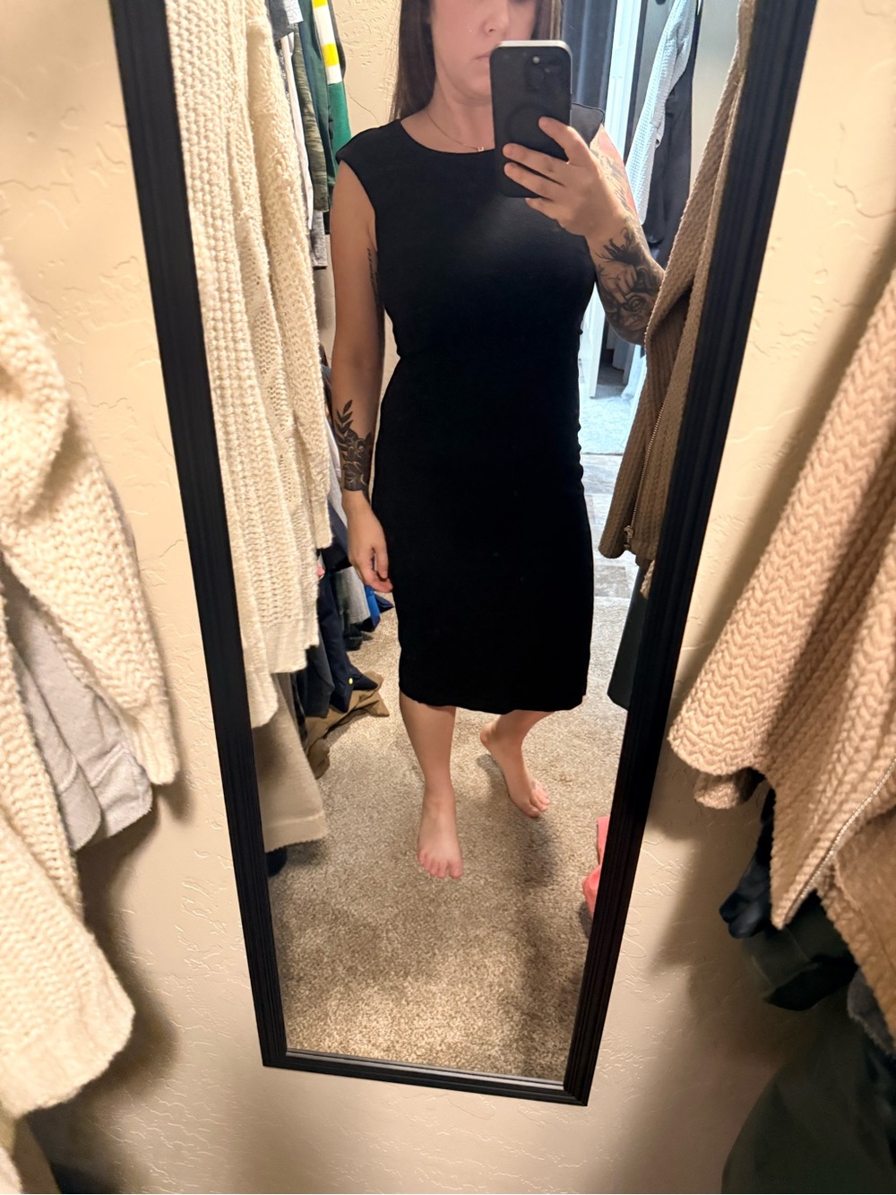 Express Black Midi Sheath Dress